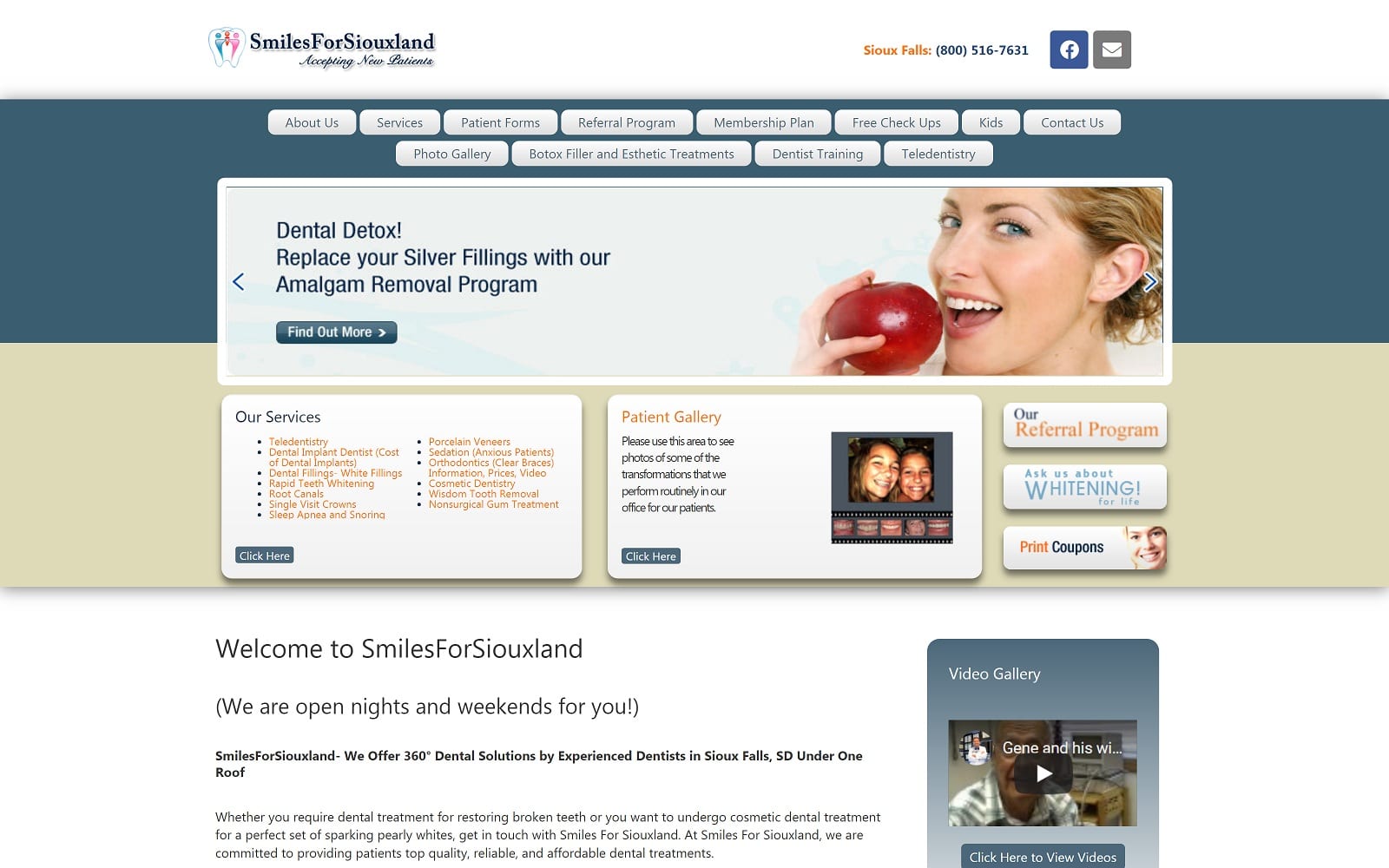 The Screenshot of Smiles For Siouxland smilesforsiouxland.com Website