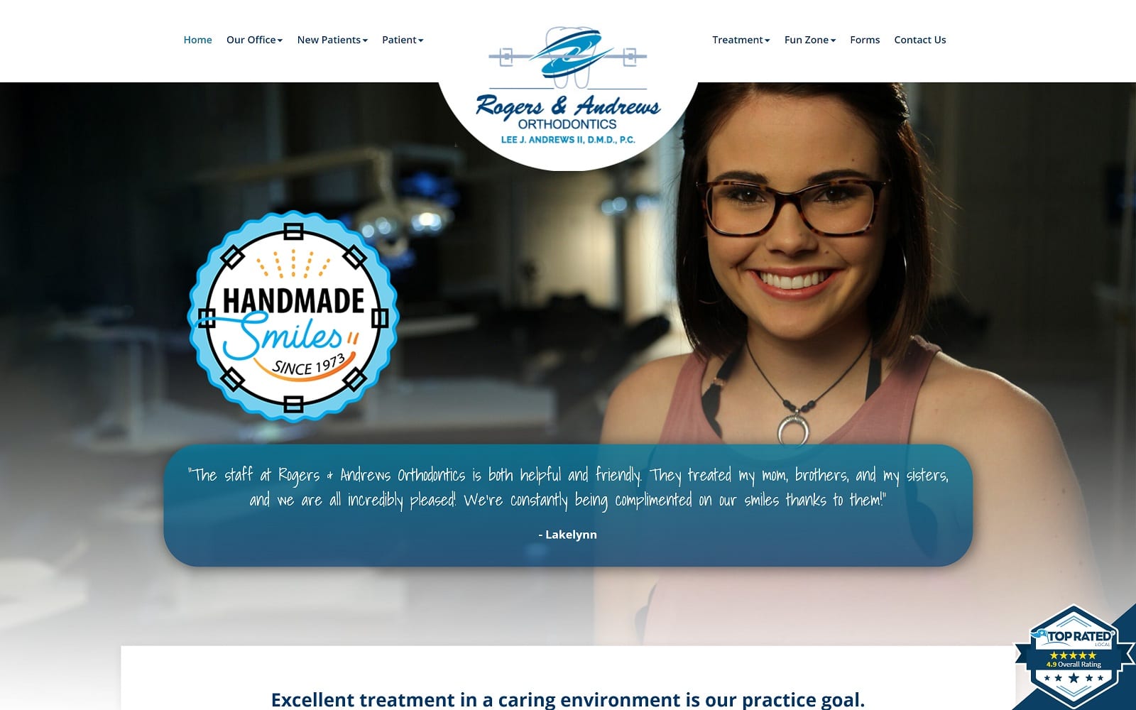 The Screenshot of Rogers & Andrews Orthodontics smilesinmotion.com Website