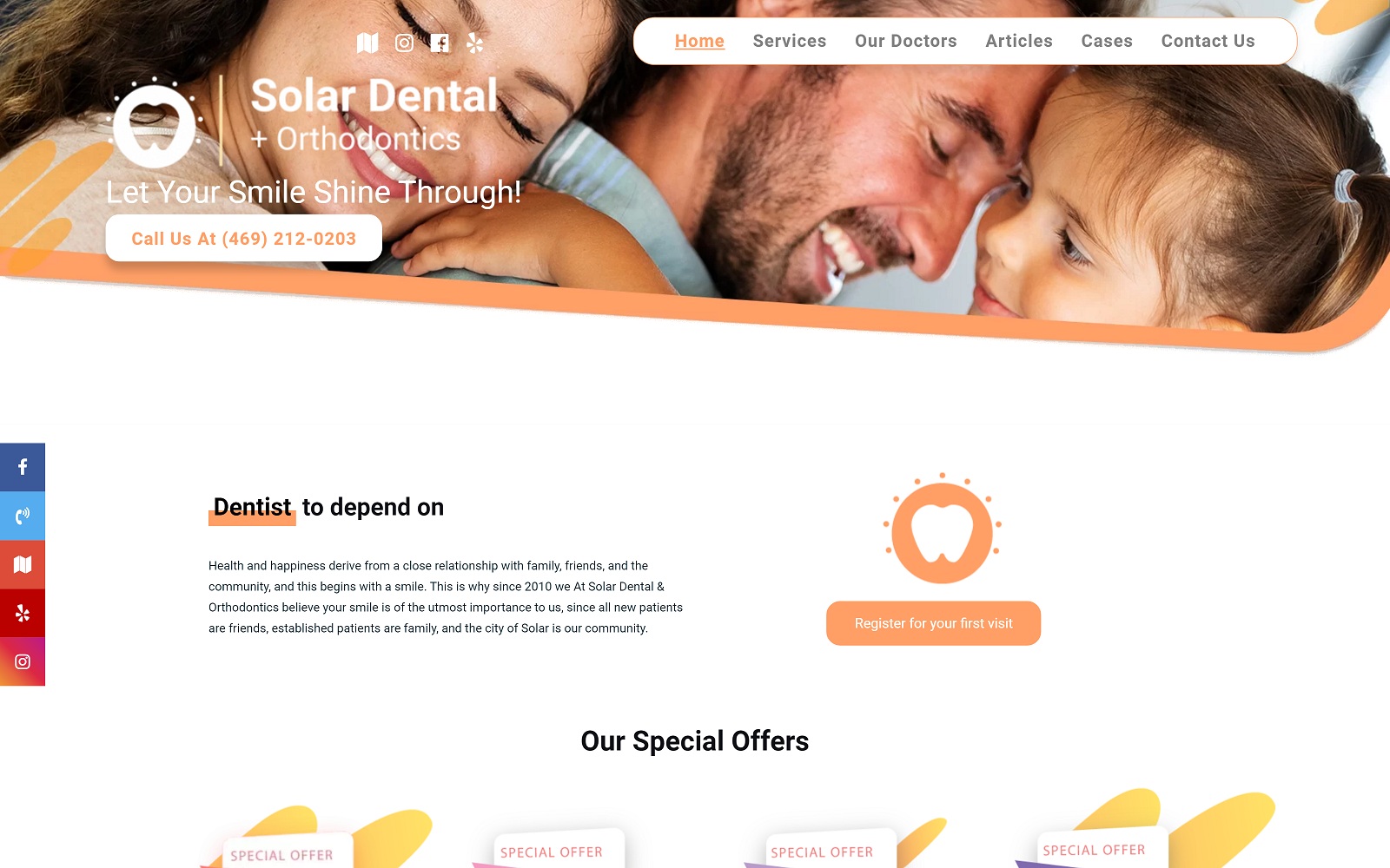 The Screenshot of Solar Dental & Orthodontics solardentaltx.com Website