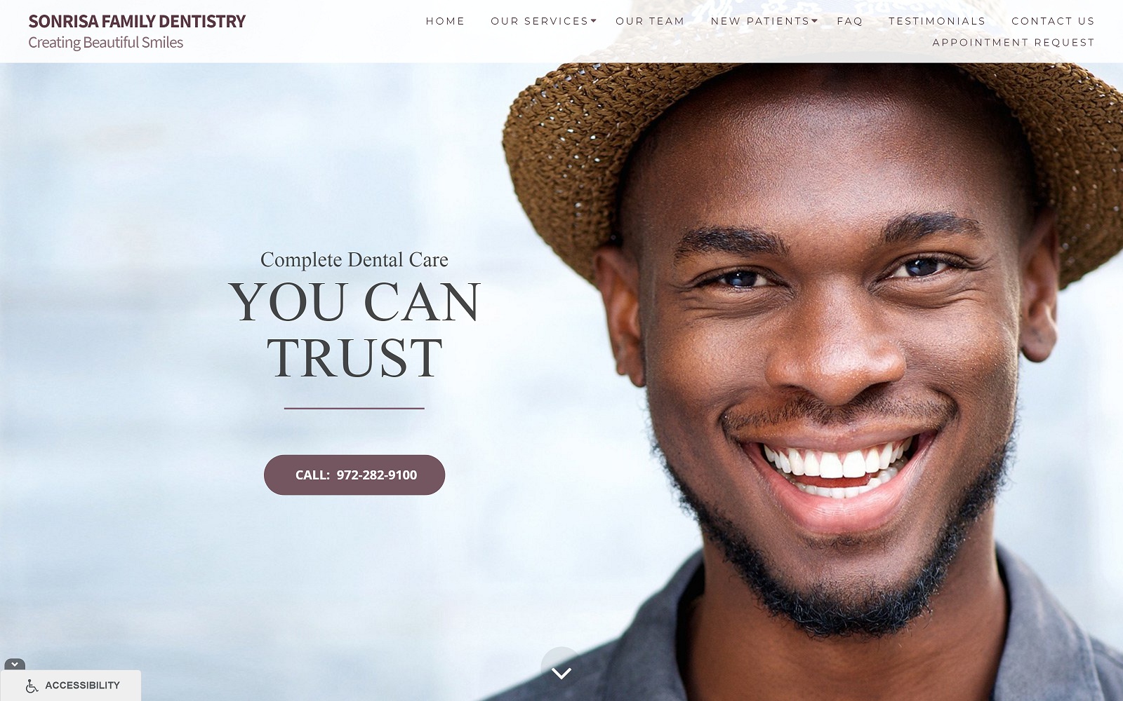 The Screenshot of Sonrisa Family Dentistry sonrisafamilydentistry.com Dr. Jeet Datta Website