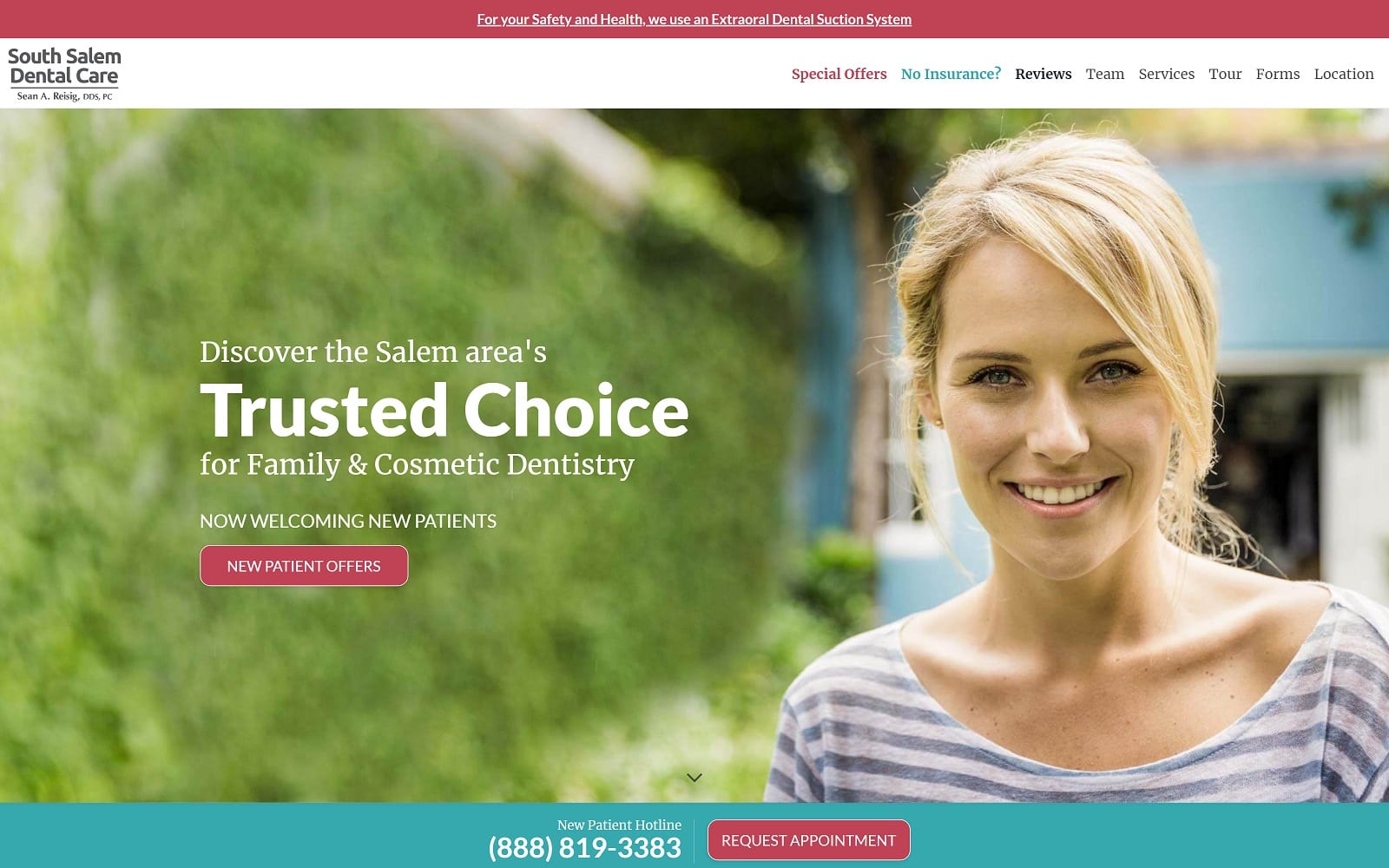 The Screenshot of South Salem Dental Care/ Sean A Reisig DDS southsalemdentalcare.com Website