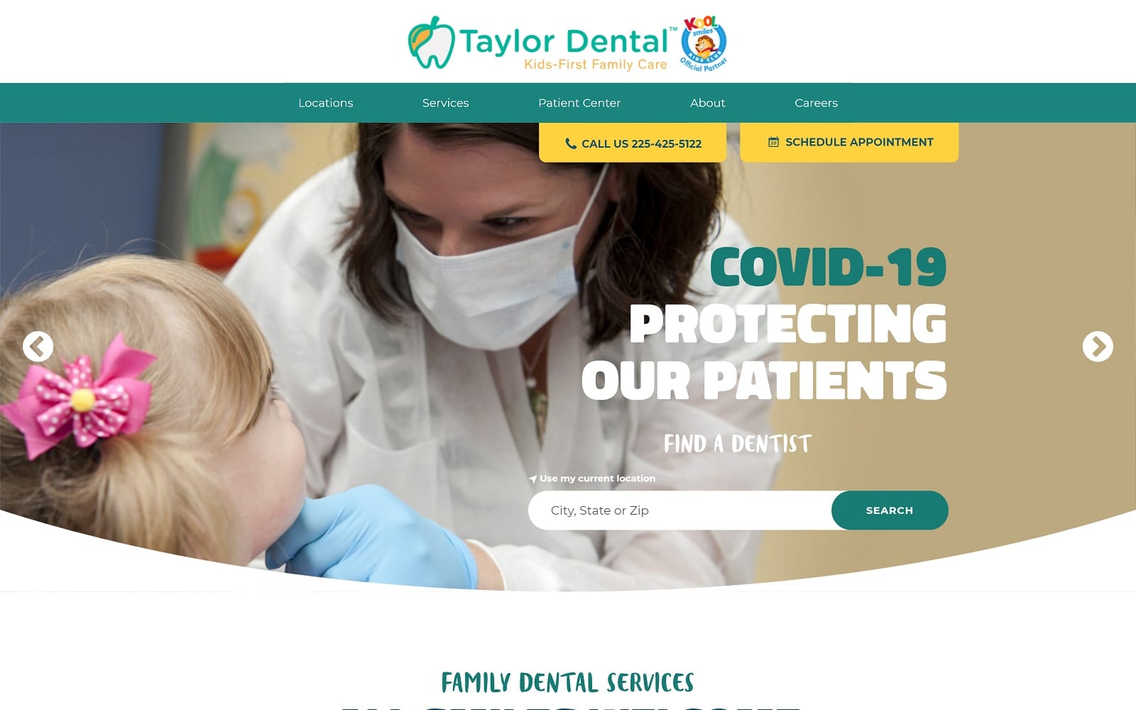 The Screenshot of Taylor Dental taylordentalgroup.com Website