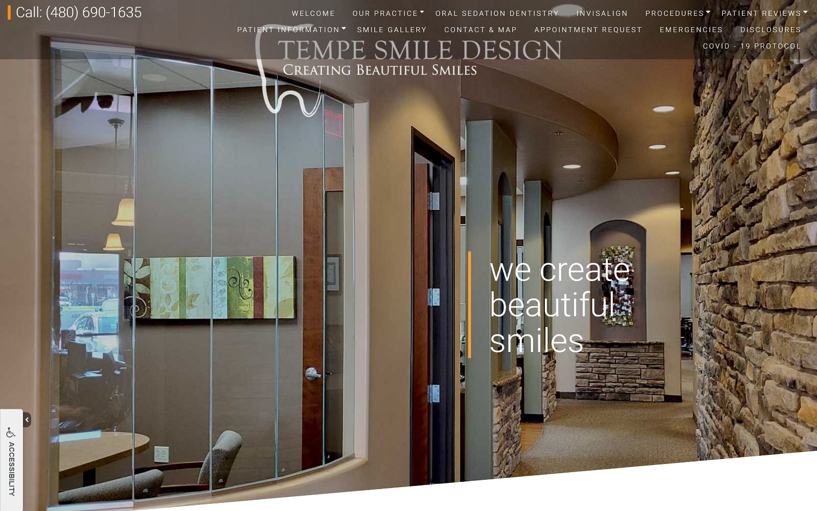 The Screenshot of Tempe Smile Design tempesmiledesign.com Website