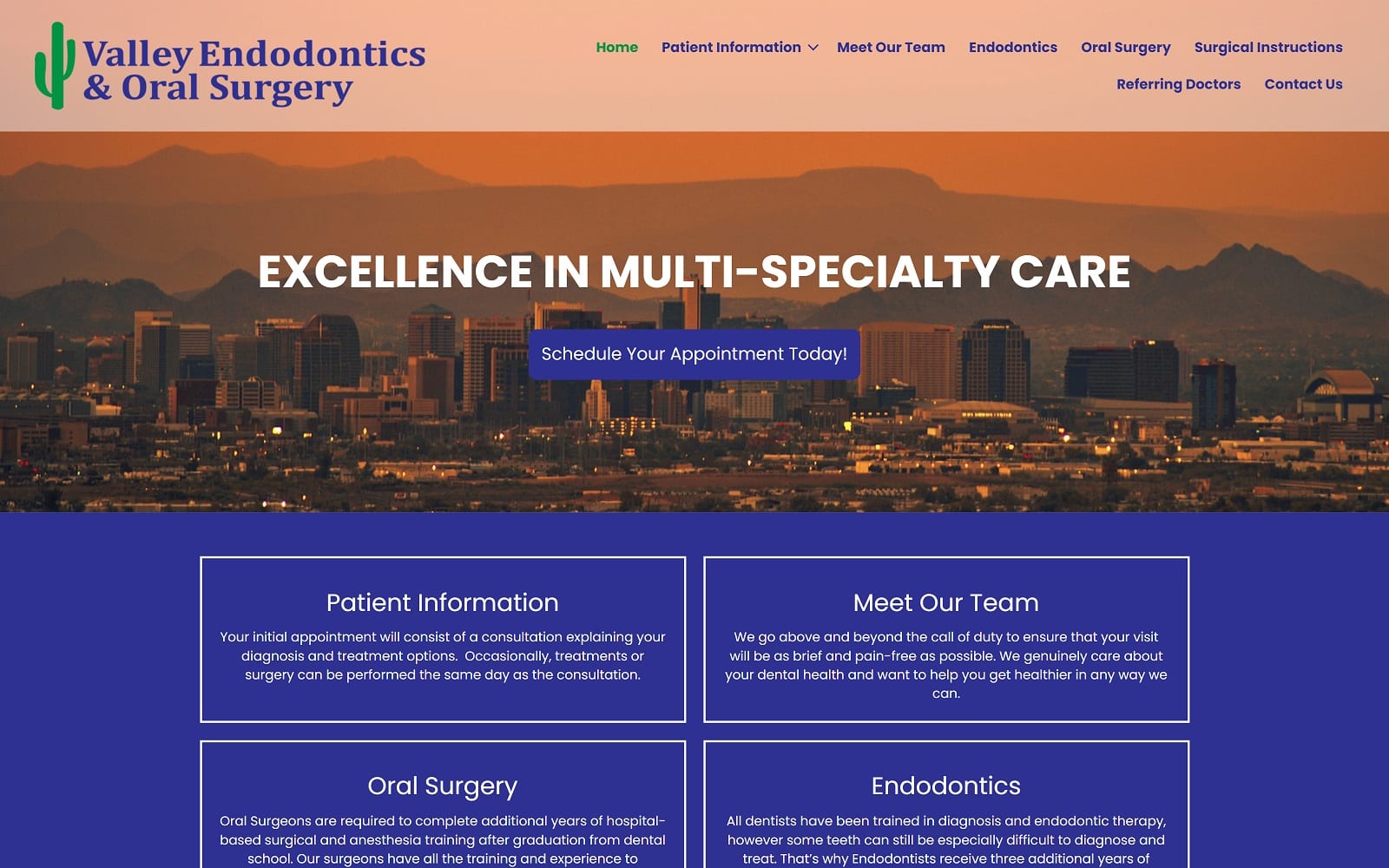 The Screenshot of Valley Endodontic Specialty Group Dr. Steven Hymovitch Website