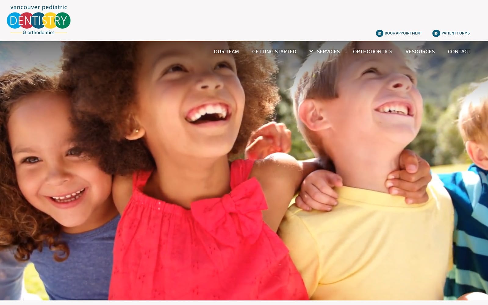 The Screenshot of Vancouver Pediatric Dentistry vancouverpediatricdentistry.com Website