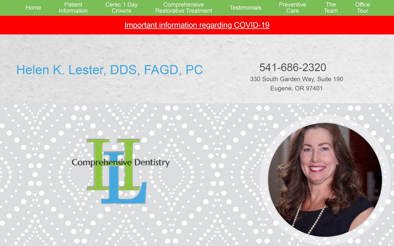 The Screenshot of Helen K. Lester D.D.S, FAGD, AFAAID, PC wemakeeugenesmile.com Website