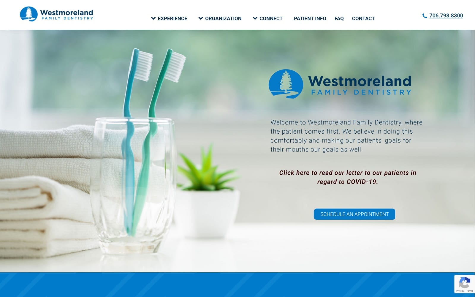 The Screenshot of Westmoreland Family Dentistry westmorelandfamilydentistry.com Website