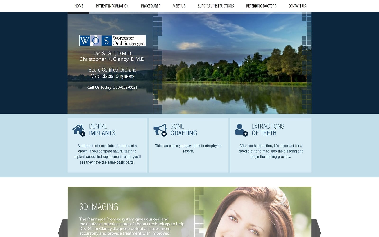 The Screenshot of Worcester Oral Surgery, P.C. worcesteroralsurgery.com Website