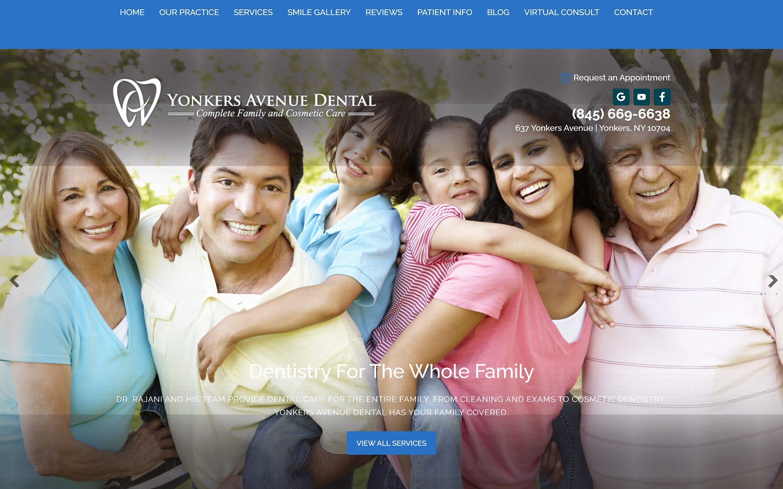 The Screenshot of Yonkers Avenue Dental yonkersavenuedental.com Dr. Rajani Website
