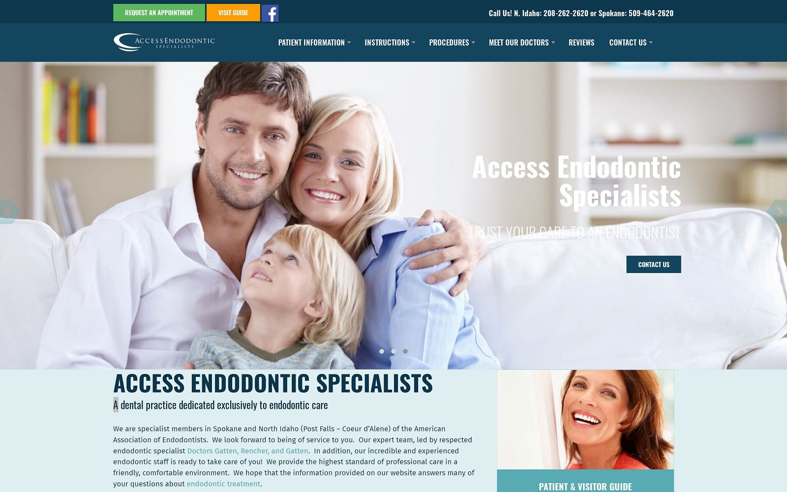 The Screenshot of Access Endodontic Specialists accessendo.com Website