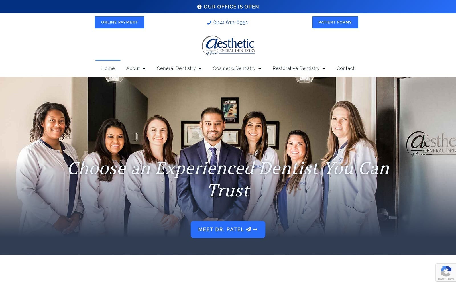 The Screenshot of Aesthetic General Dentistry of Frisco agdfrisco.com Dr. Chirag Patel Website