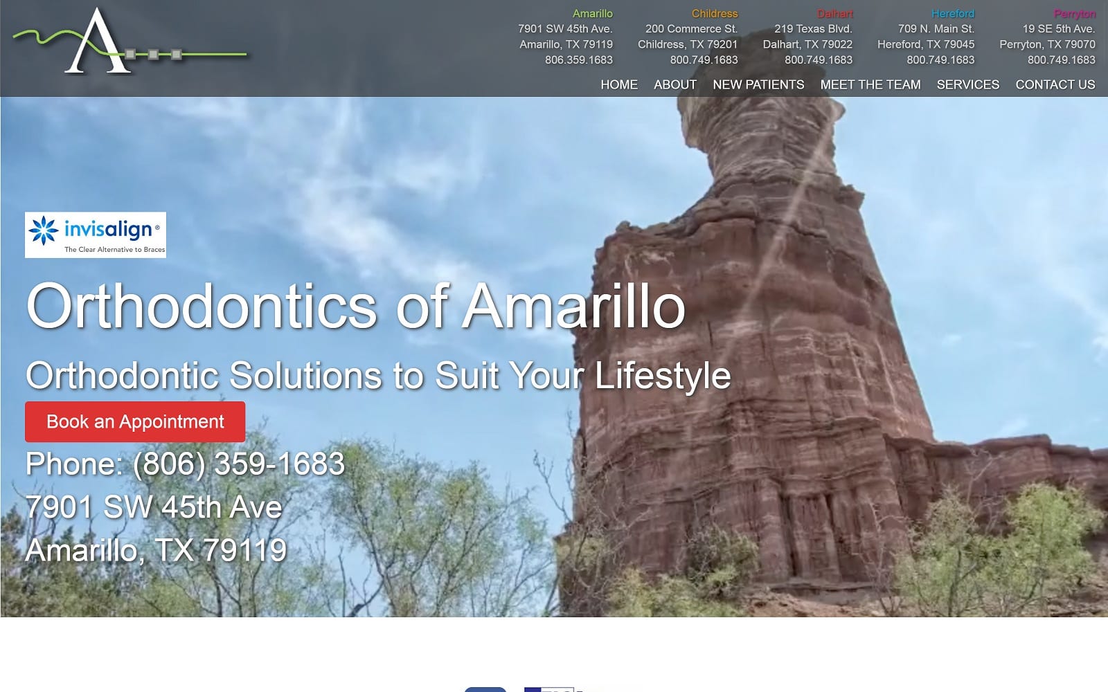 The Screenshot of Orthodontics of Amarillo Astuto Steven A. DDS amazingortho.com Website