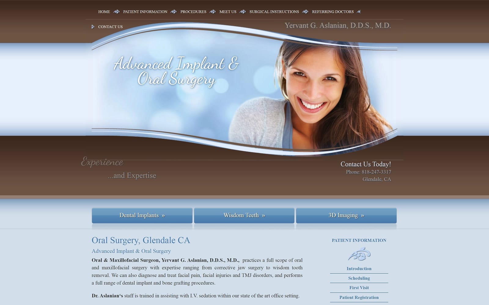 The Screenshot of Yervant Aslanian, DDS, MD aslanianos.com Website