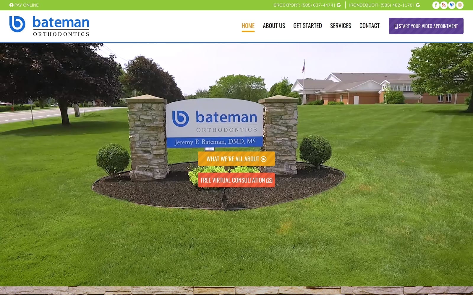 The Screenshot of Bateman Orthodontics batemanorthodontics.com Dr. Jeremy Bateman Website