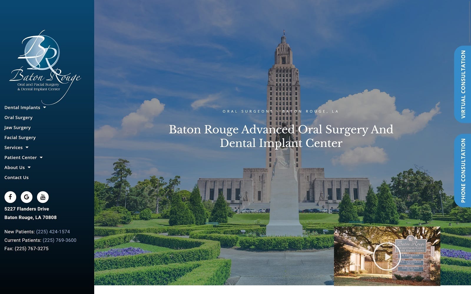 The Screenshot of Baton Rouge Oral and Facial Surgery batonrougeoms.com Website