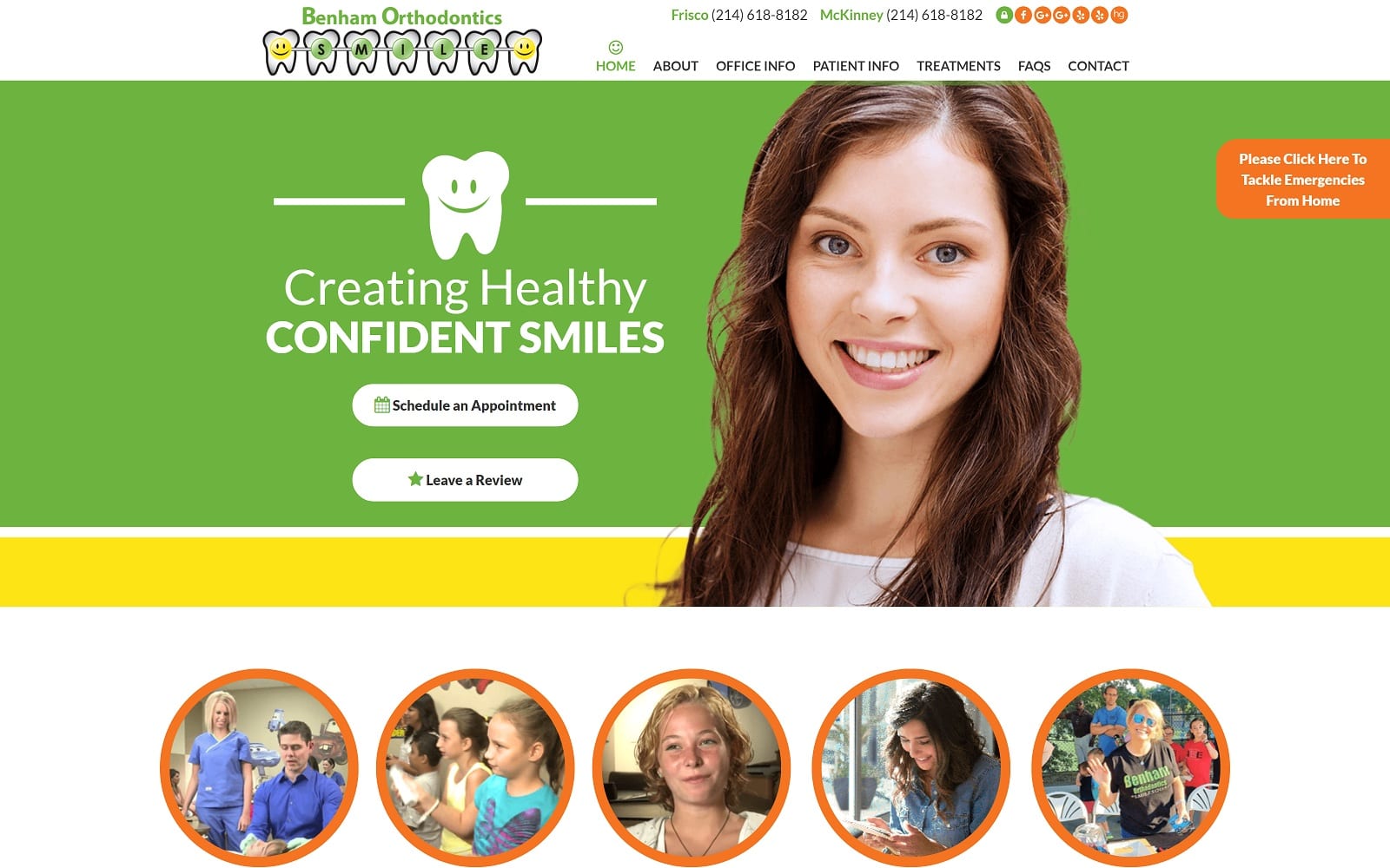 The Screenshot of Benham Orthodontics benhamorthodontics.com Dr. Adam Benham Website