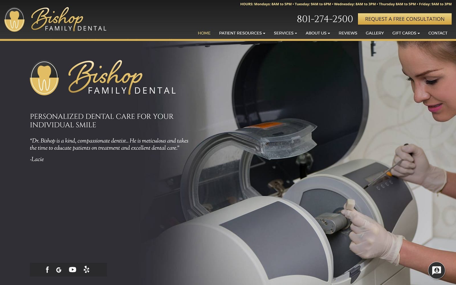 The Screenshot of Bishop Family Dental bishopfamilydental.com Website