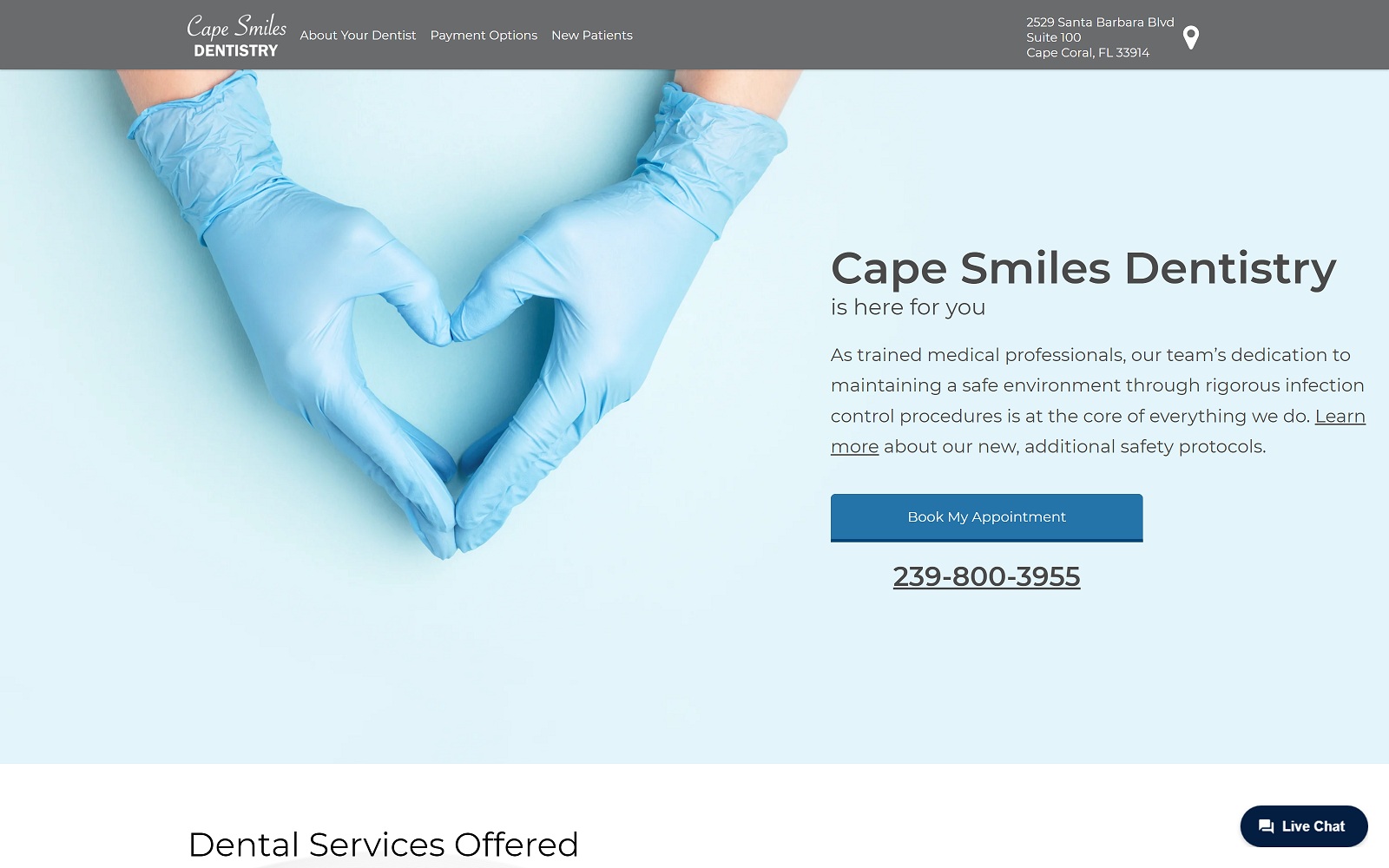 The Screenshot of Cape Smiles Dentistry capesmilesdentistry.com Website