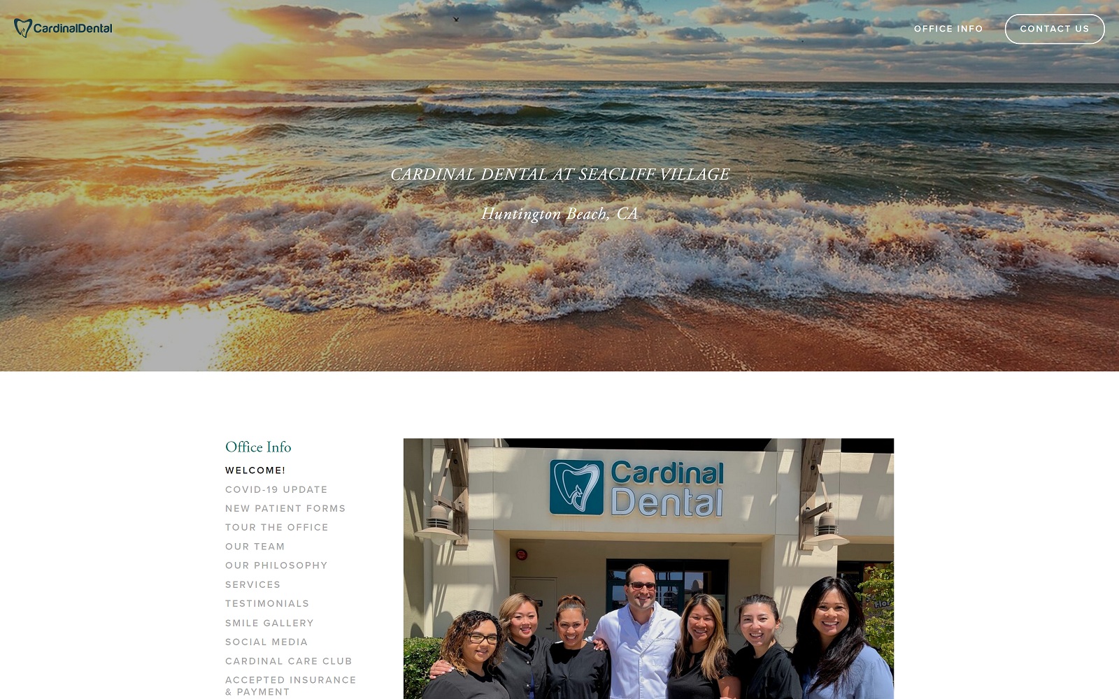 The Screenshot of Cardinal Dental HB cardinaldentalhb.com Website