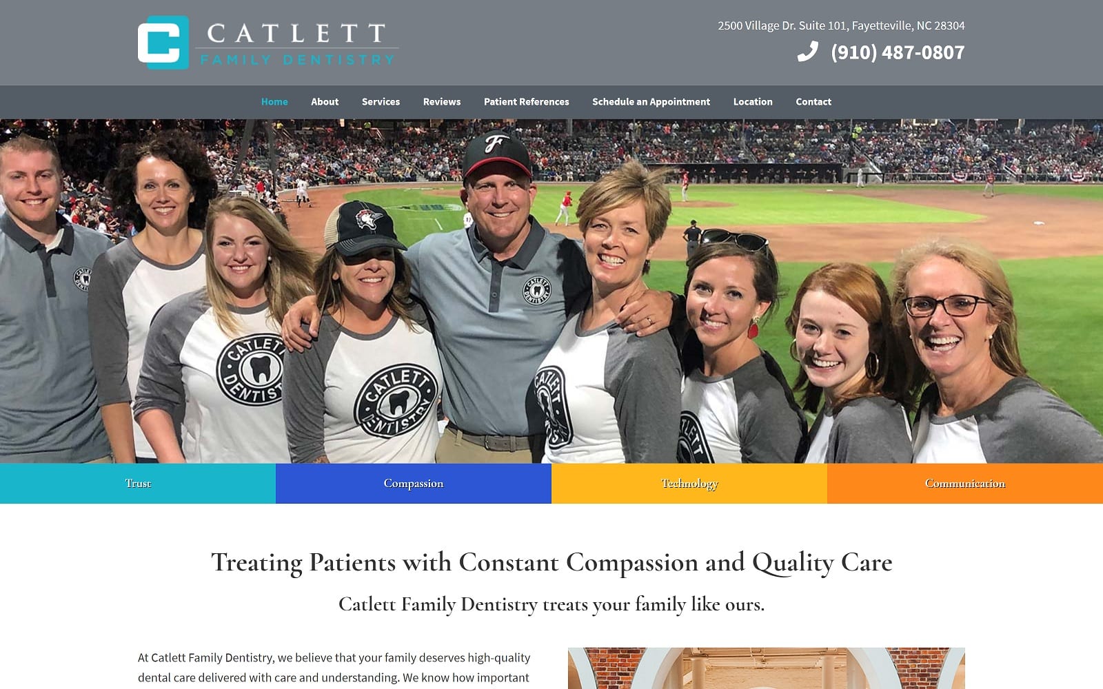 The Screenshot of Catlett Family Dentistry catlettdentistry.com Website