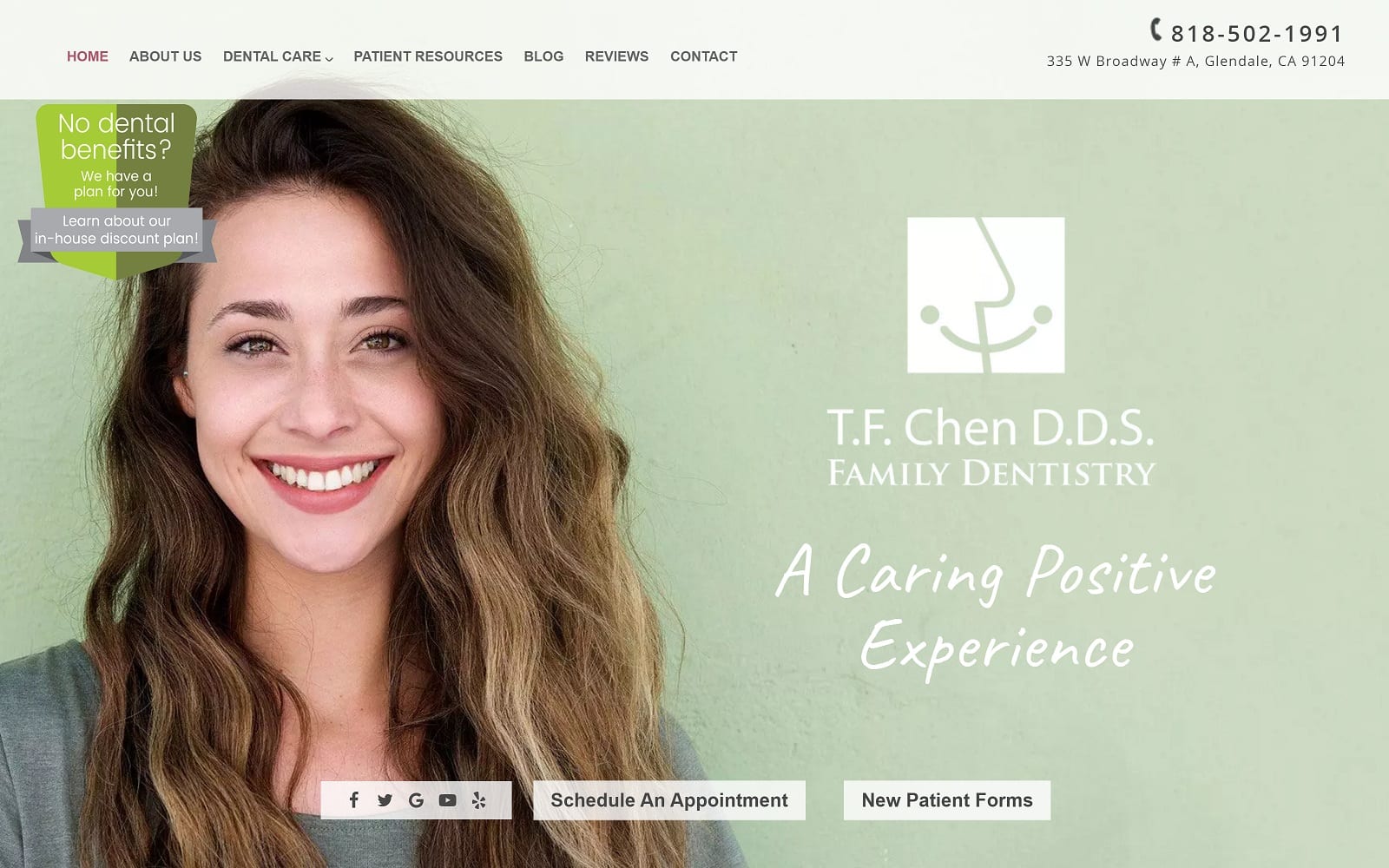 The Screenshot of T. F. Chen D.D.S. - Family Dentistry chenglendaledentist.com Website