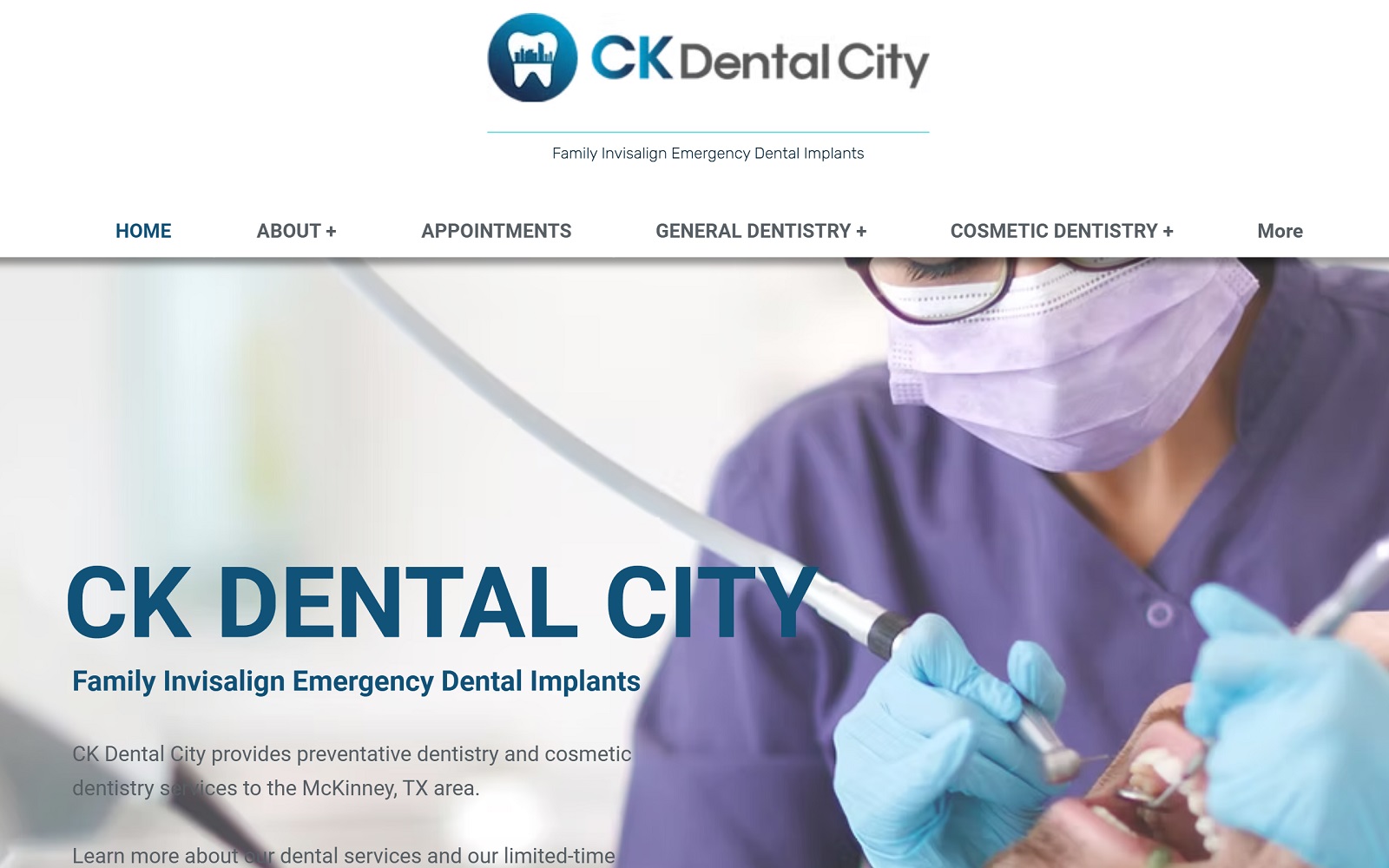 ckdentalcity.com screenshot