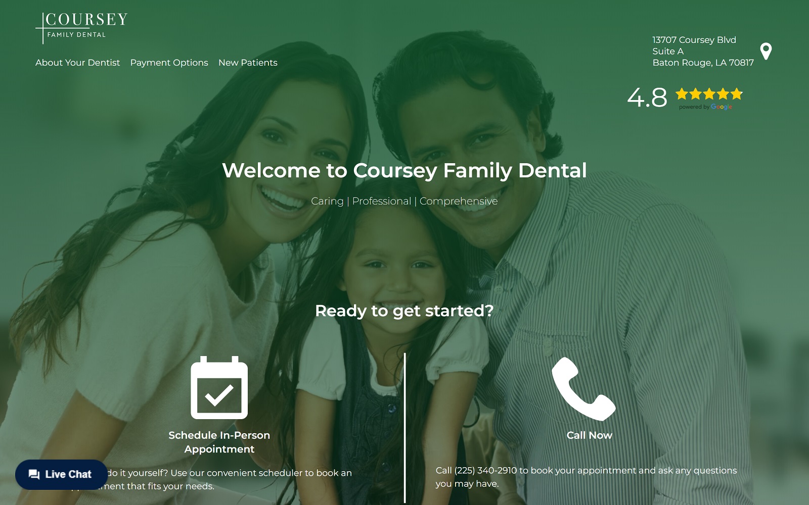 courseyfamilydental.com screenshot