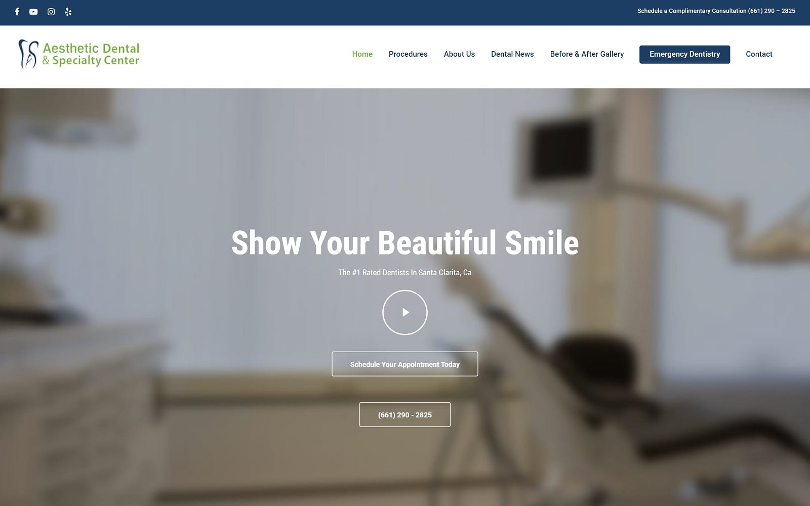 The Screenshot of Aesthetic Dental & Specialty Center - Santa Clarita dentalscv.com Website