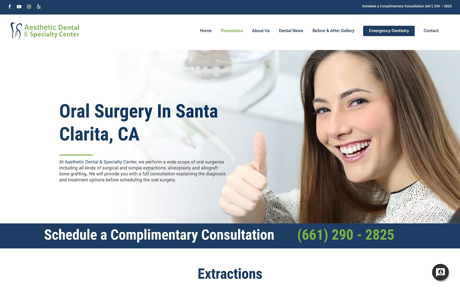 The Screenshot of Aesthetic Dental & Specialty Center - Santa Clarita dentalscv.com Website