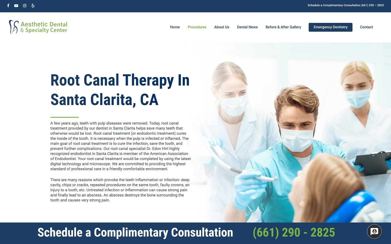 The Screenshot of Aesthetic Dental & Specialty Center - Santa Clarita dentalscv.com Website