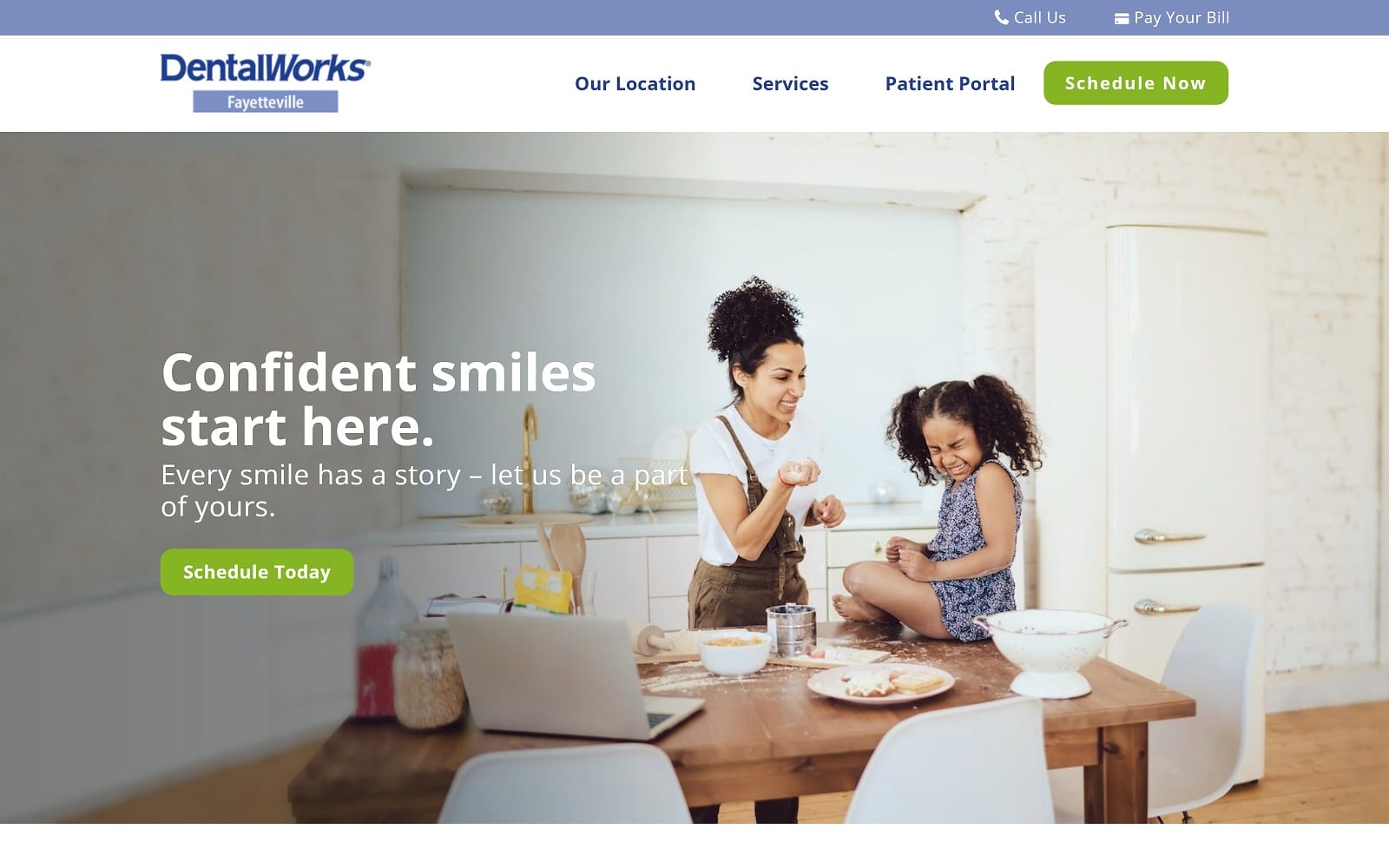 The Screenshot of DentalWorks Fayetteville fayetteville.dentalworks.com Website