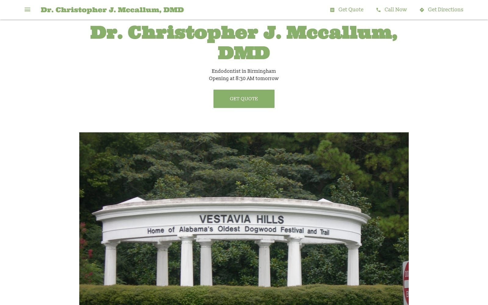 The Screenshot of Dr. Christopher J. Mccallum, DMD dr-christopher-j-mccallum-dmd.business.site Website