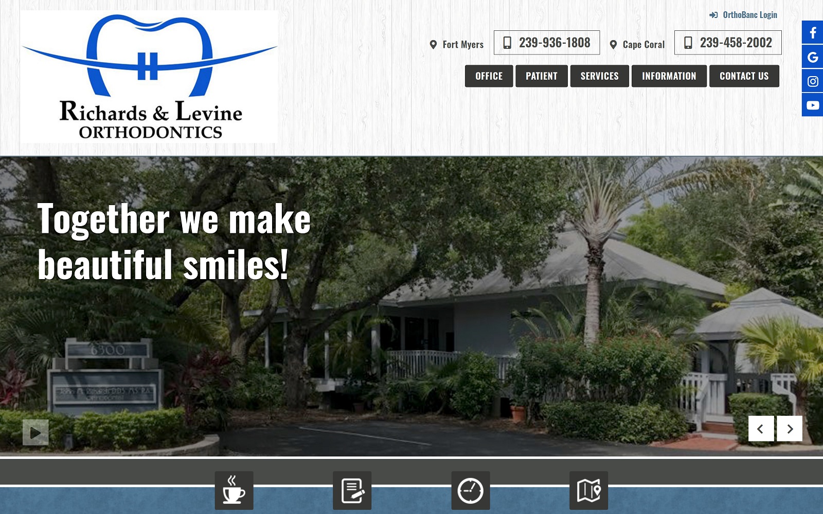 The Screenshot of Richards & Levine Orthodontics drbiteright.com Dr. John M. Richards Website