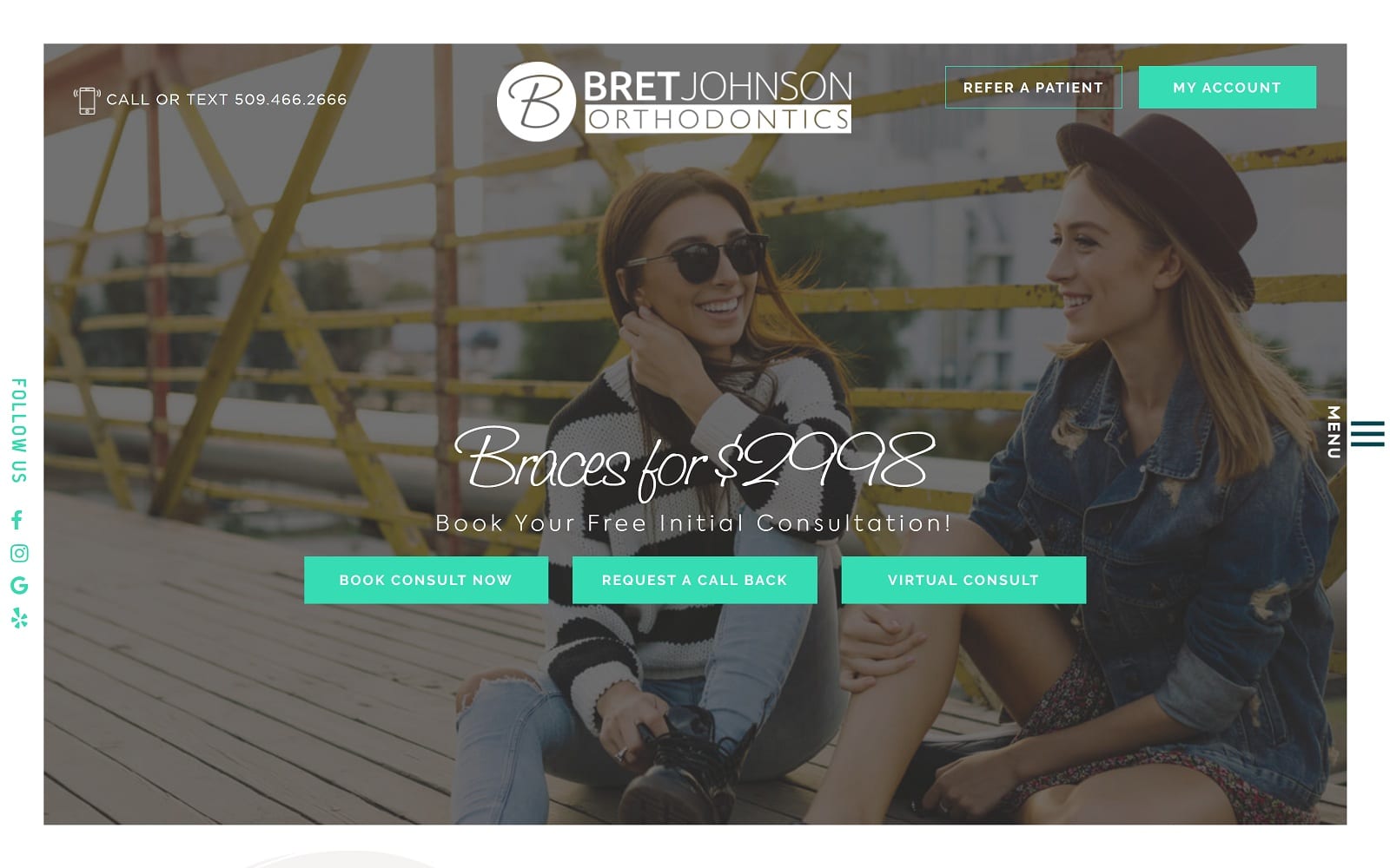 The Screenshot of Bret Johnson Orthodontics drbretortho.com Dr. Bret Johnson Website