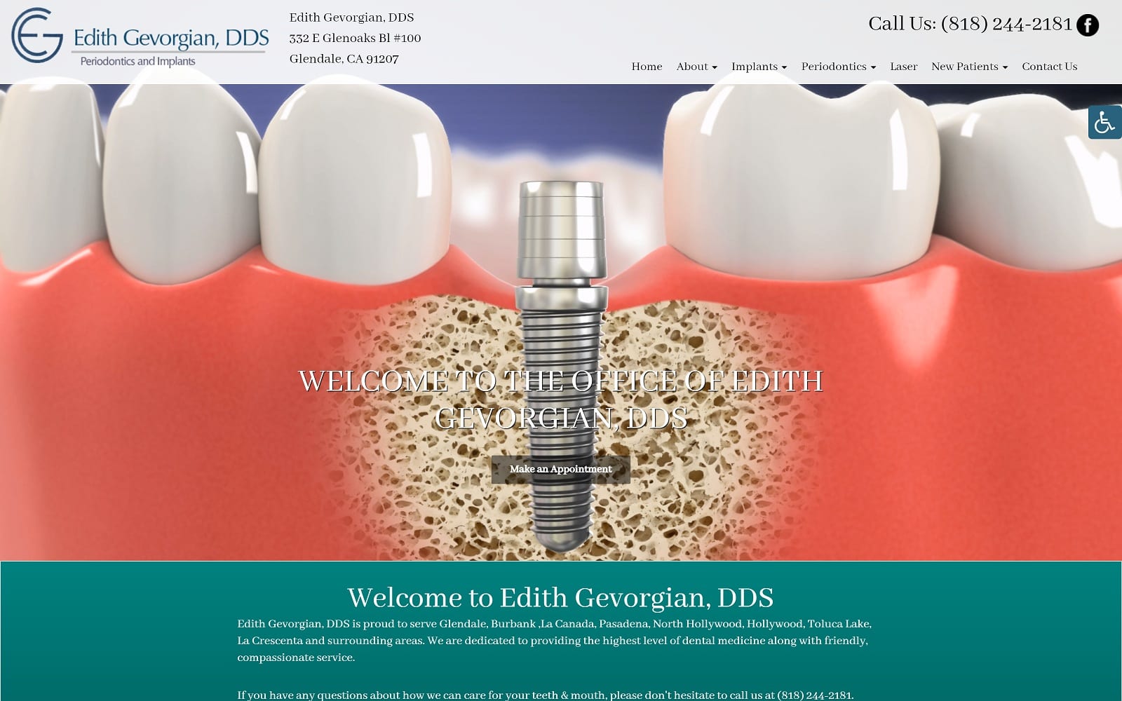 The Screenshot of Gevorgian Edith DDS dredithgevorgian.com Website