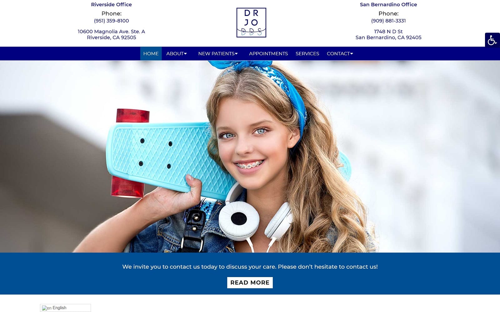 The Screenshot of David J. Jo, DDS, MS drjoorthodontics.com Website