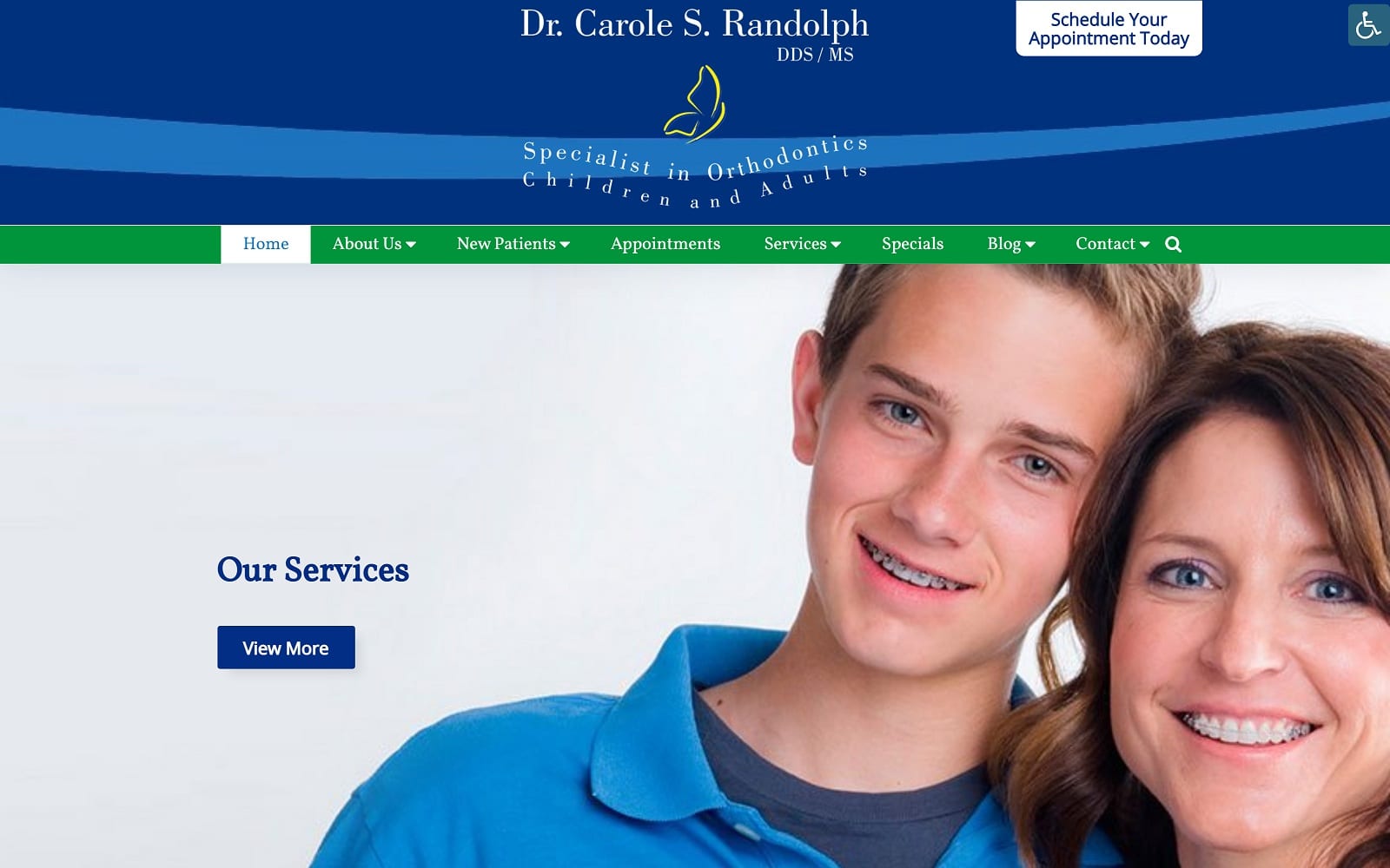 The Screenshot of Dr. Carole Randolph DDS drrandolph.com Website