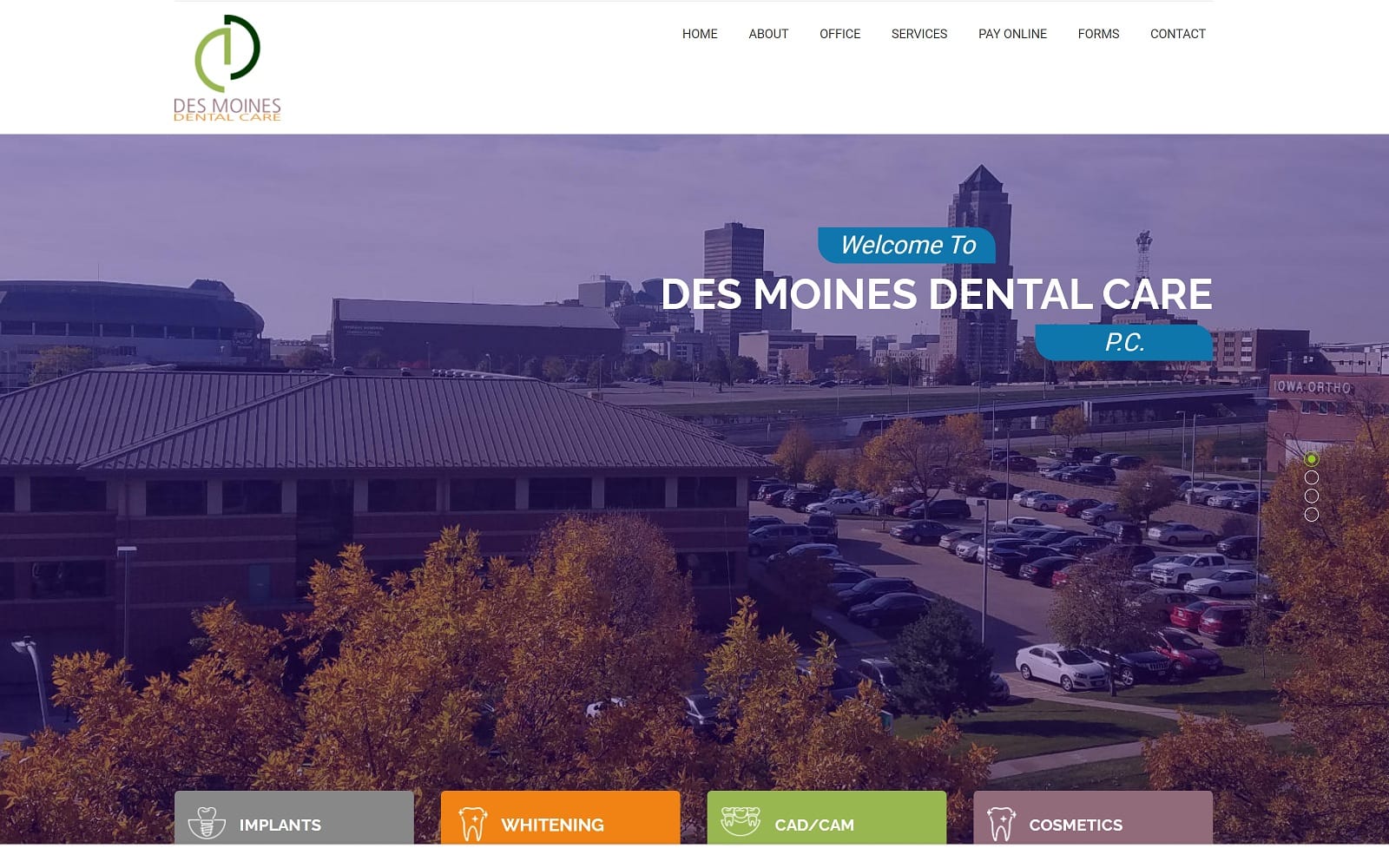 The Screenshot of Des Moines Dental Care dsmdentalcare.com Website