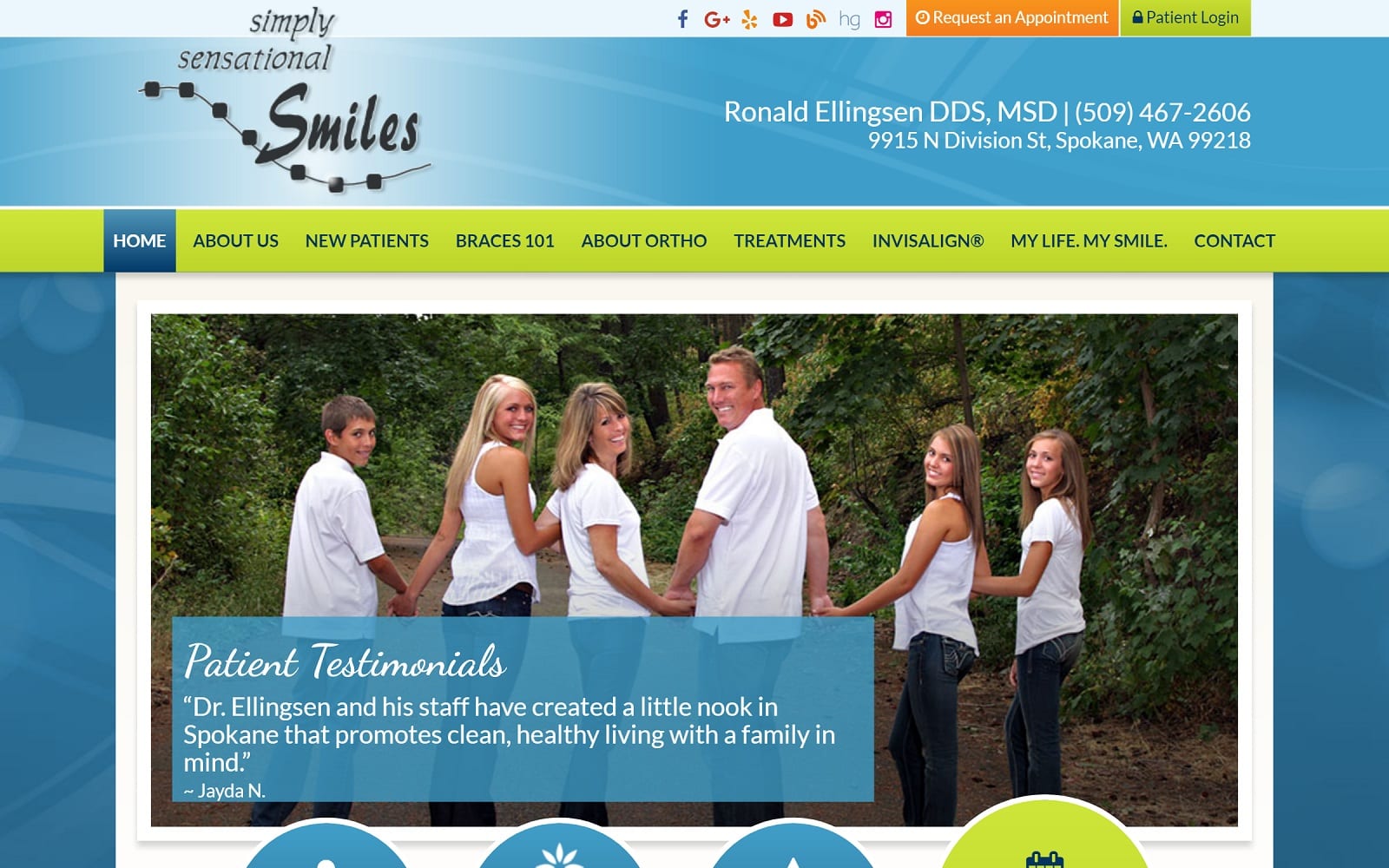 The Screenshot of Ellingsen Smiles ellingsensmiles.com Dr. Ronald Ellingsen Website