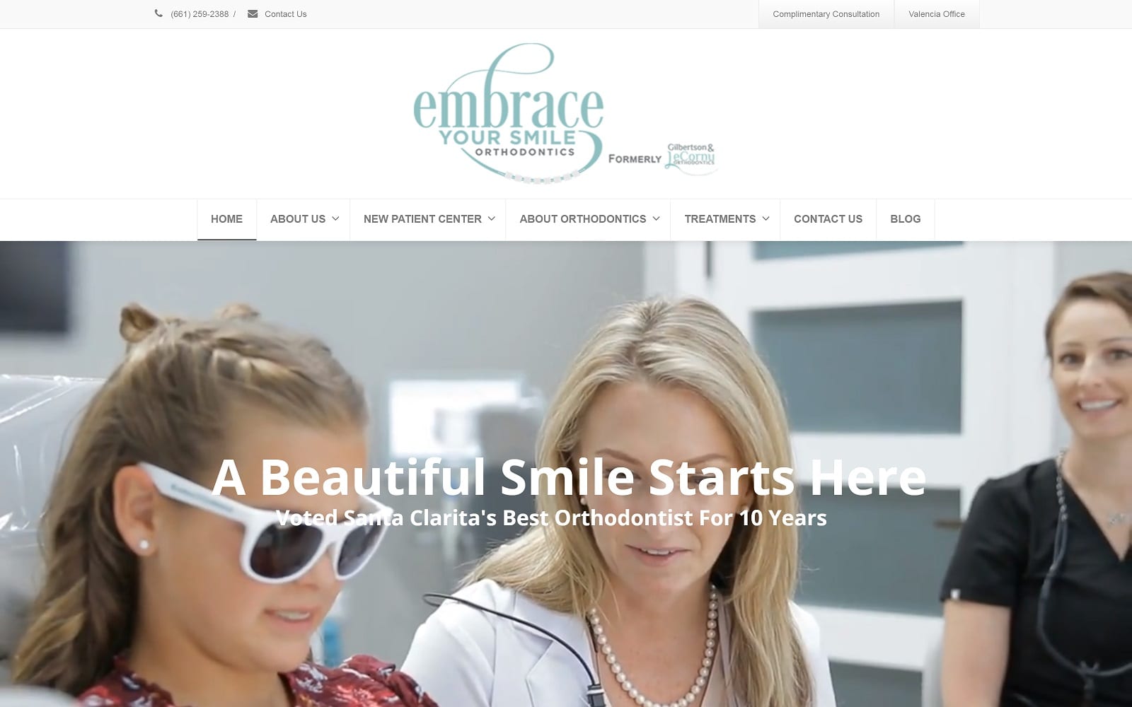 The Screenshot of Embrace Your Smile Orthodontics embraceyoursmile.com Website