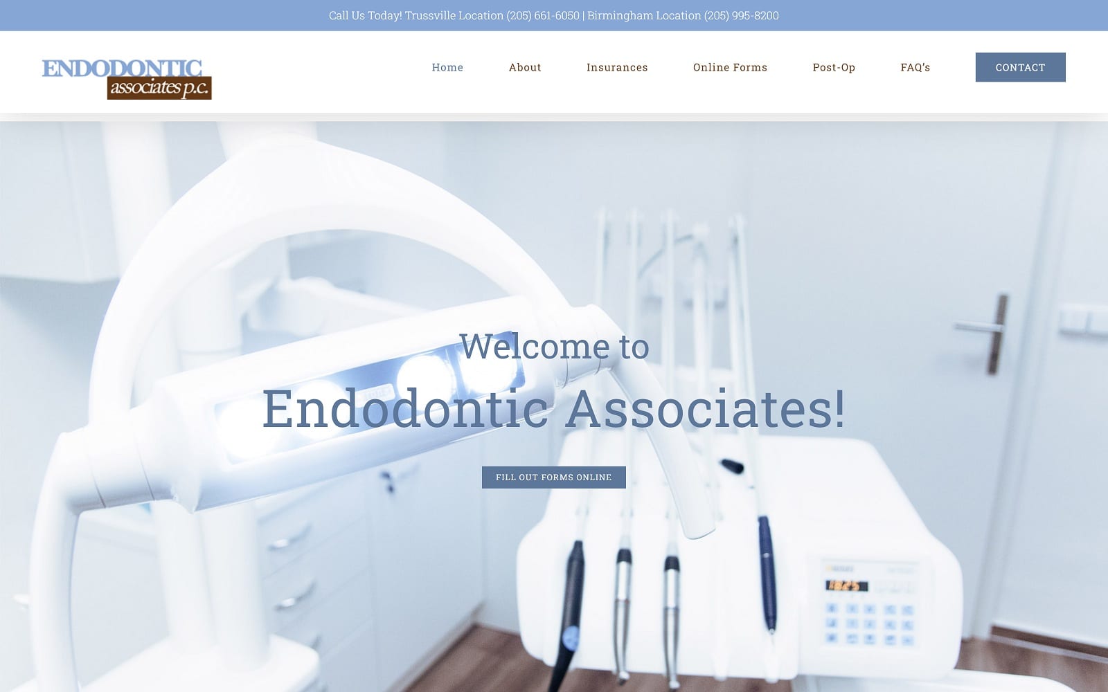 The Screenshot of Endodontic Associates endoassociatesbham.com Website