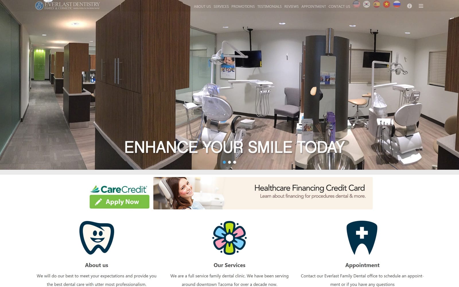 The Screenshot of Everlast Family & Costmetic Dentistry everlastfamilydental.com Website