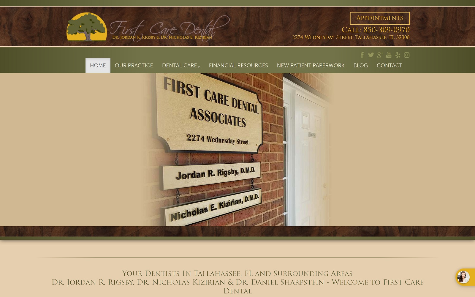 The Screenshot of First Care Dental Associates firstcaredental.org Website