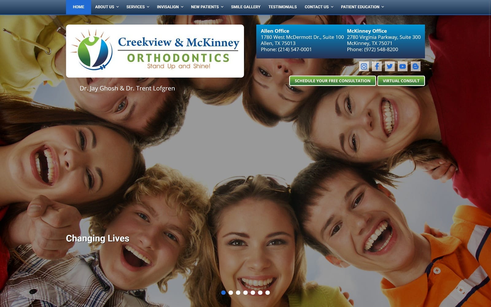 The Screenshot of McKinney Orthodontics forgreatsmiles.com Website