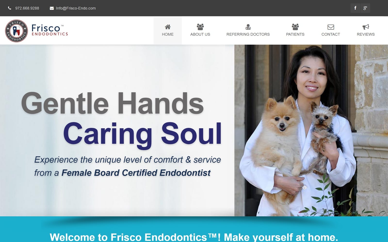 The Screenshot of Frisco Endodontics frisco-endo.com Dr. Sandy Wang Website