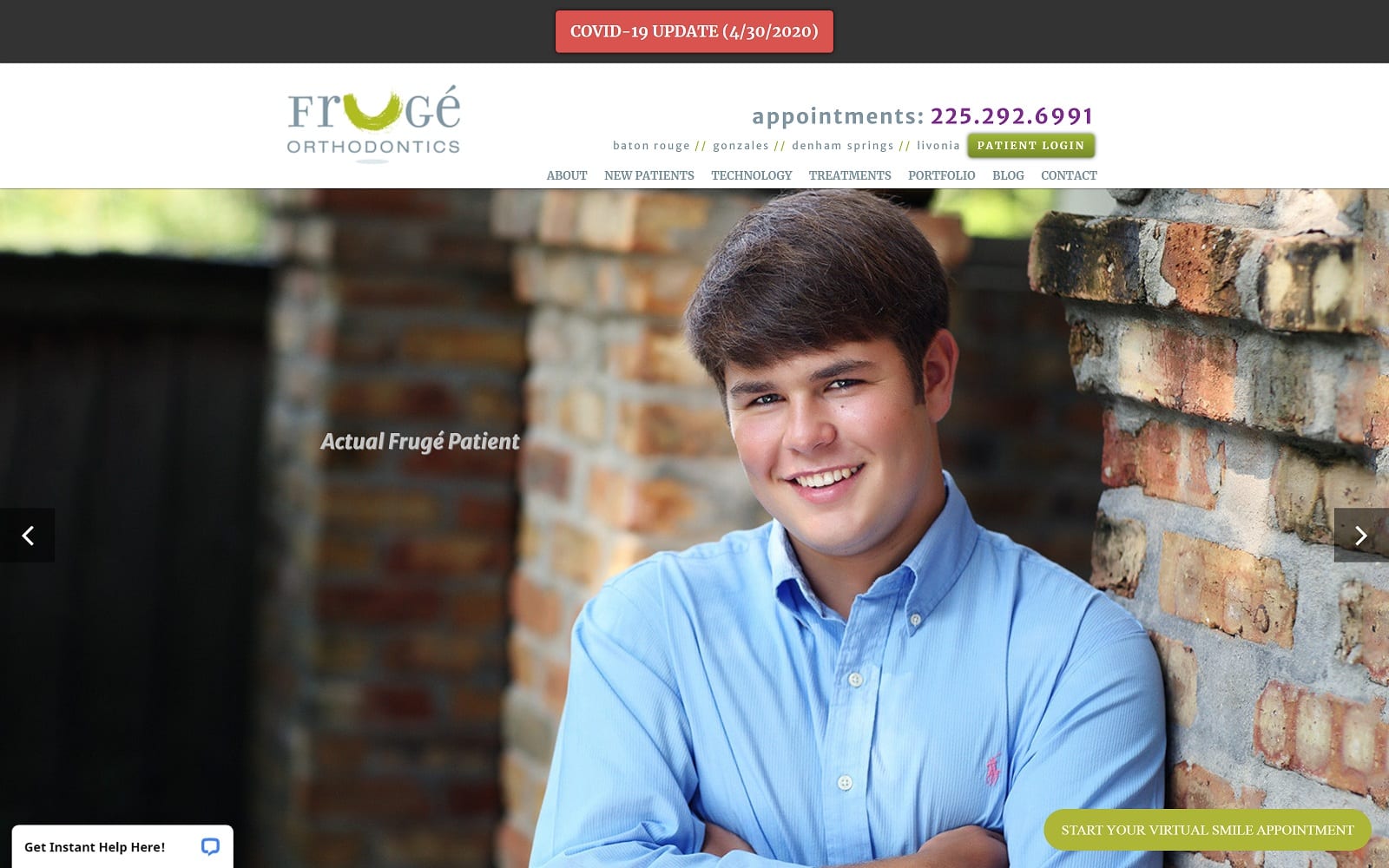 The Screenshot of Frugé Orthodontics frugeorthodontics.com Website