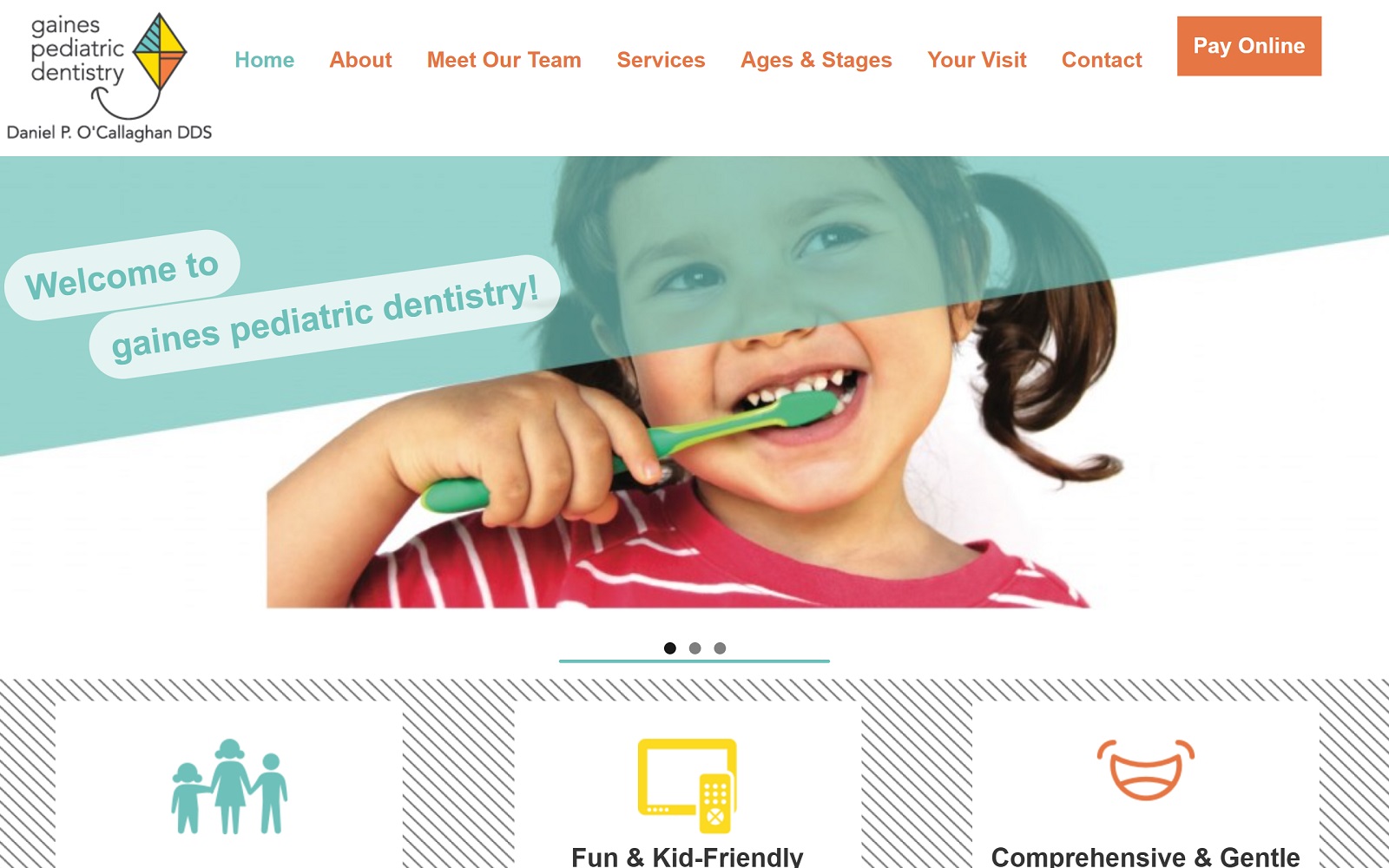 gainespediatricdentistry.com screenshot