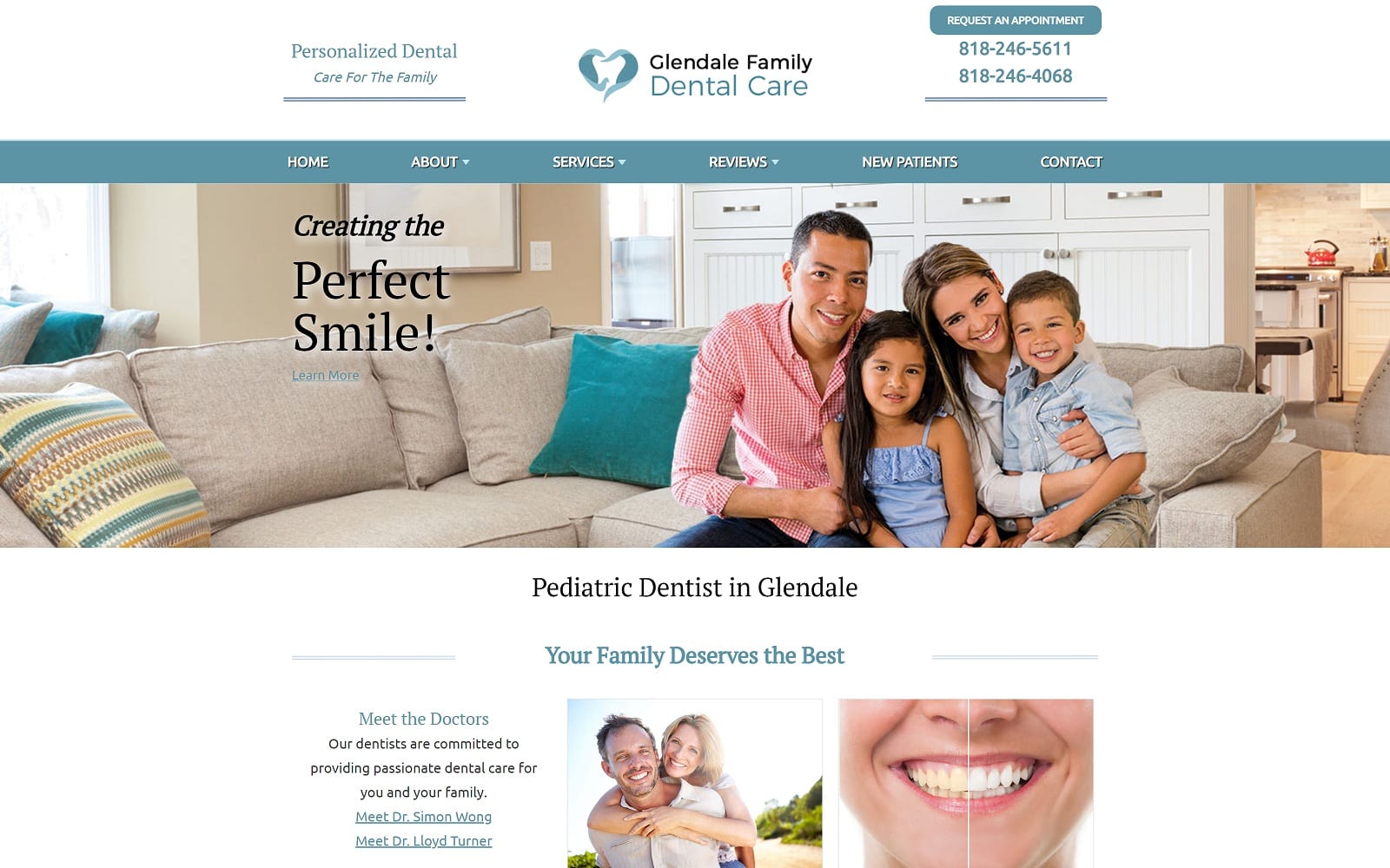 The Screenshot of Glendale Family Dental Care glendalefamilydentalcare.com Website