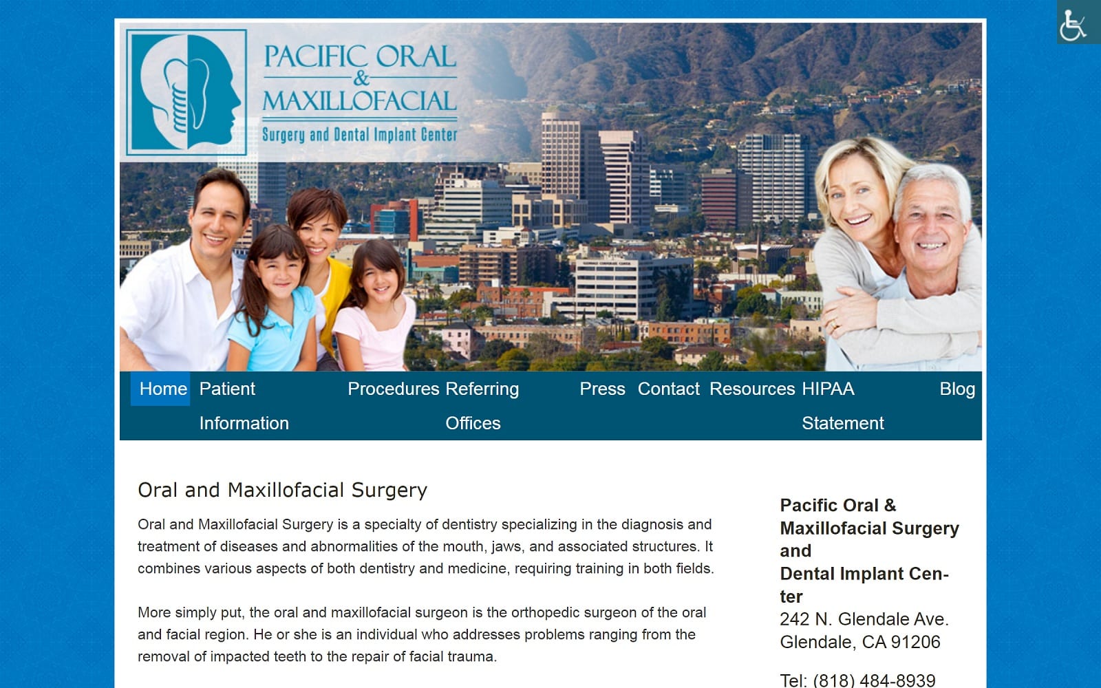 The Screenshot of Kotikian Armond, DDS, MD, FACS glendaleoralsurgerycenter.com Website