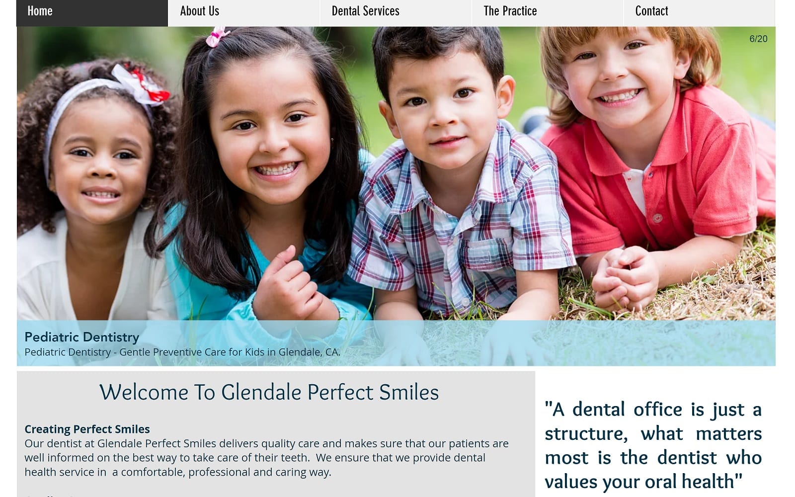 The Screenshot of Glendale Perfect Smiles glendaleperfectsmiles.com Dr. Ricardo Website